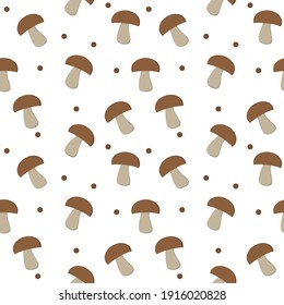 Mushroom seamless abstract pattern on white background vector design