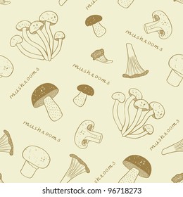 mushroom seamless background