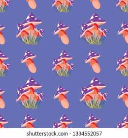 mushroom seamless pattern