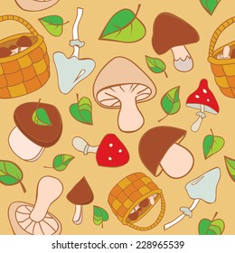 mushroom seamless pattern