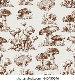 Mushroom Seamless Pattern