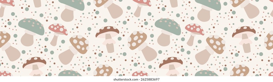 Fondo de patrón sin fisuras de setas. Patrón de ilustración de setas. Fondo de setas. Perfecto para telas, textiles, Fondo de pantalla, decoración. Fondos de SSTK