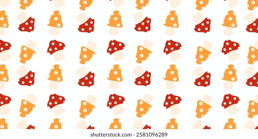 Mushroom seamless pattern for backgrounds, presentations, wrapping papers, prints, artworks. Vector illustration