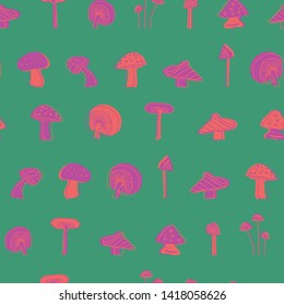 mushroom seamless pattern design. Perfect for restaurants, menu or packaging