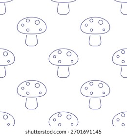mushroom seamless pattern isolated on transparent background.