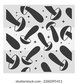 Mushroom Seamless Pattern, Mushroom Pattern, Mushroom Svg, Seamless Pattern Svg Background, Vector Mushroom Pattern Vector, Eps, Silhouette
