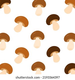 Mushroom seamless pattern. Texture design for textile, wrapping paper. Vector illustration isolated on white background Acid print for t-shirt and food packaging 