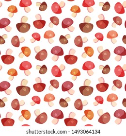 Mushroom seamless pattern. Vector illustration