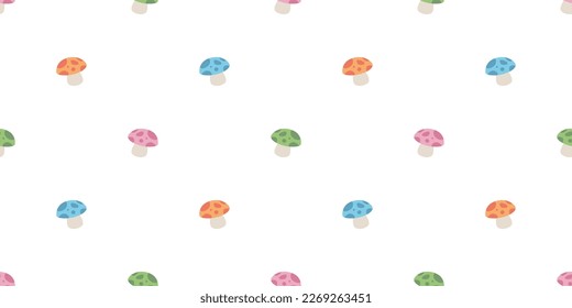 mushroom seamless pattern vector vegetable fruit plant cartoon scarf isolated repeat background tile wallpaper gift wrapping paper textile illustration doodle design