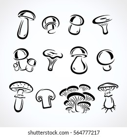 Mushroom set. Vector