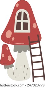 Mushroom Shape House Vector Illustration