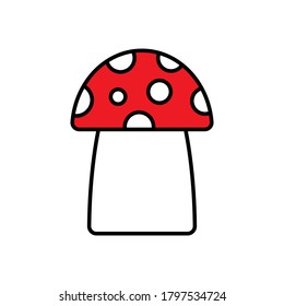 Mushroom shape icon. Champignon silhouette set. Simple flat shape toadstool ot fly agaric symbol. Fly agaric logo sign. Vector illustration image. Isolated on white background.
