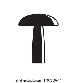 Mushroom shape icon. Champignon silhouette. Simple flat shape toadstool symbol and logo sign. Vector illustration image. Isolated on white background.