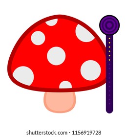 Mushroom shape videogame bar icon