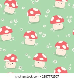 Mushroom Shrooms Character Cute Anime Happy Smile Smiling Daisy Floral Pattern Sticker