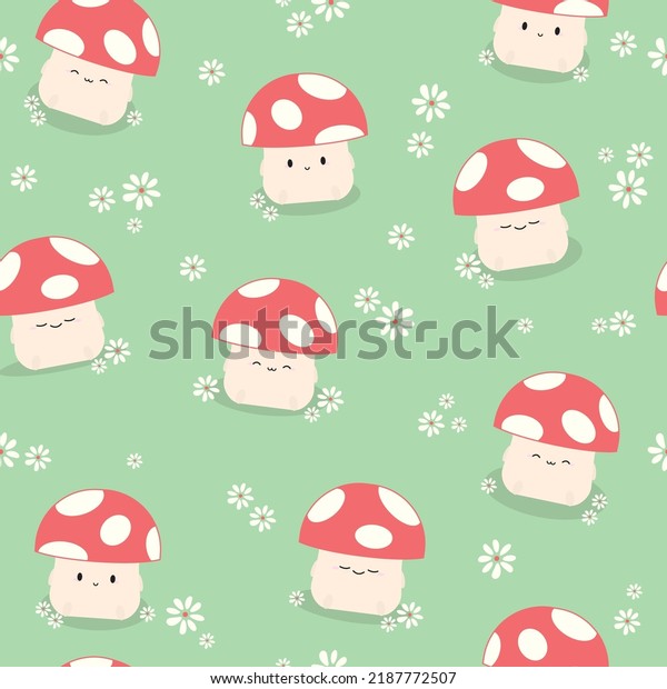 Mushroom Shrooms Character Cute Anime Happy Stock Vector (Royalty Free ...