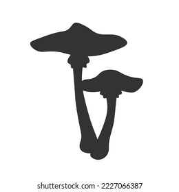 Mushroom silhouete vector cartoon icon wallpaper illustration template design EPS