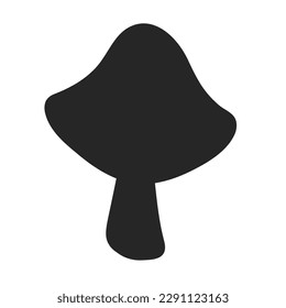 Mushroom silhouete vector cartoon icon wallpaper illustration template design EPS