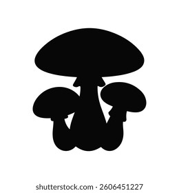 Mushroom silhouette icon symbol on white background