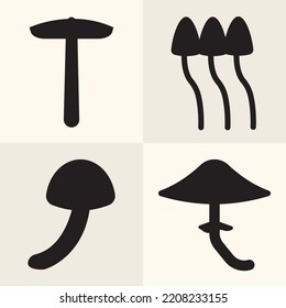 mushroom silhouette illustration can be used as an icon