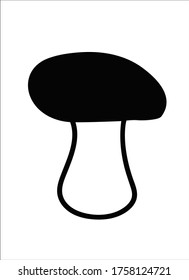Mushroom - silhouette for logo and corporate identity. Mushroom - black and white vector illustration.