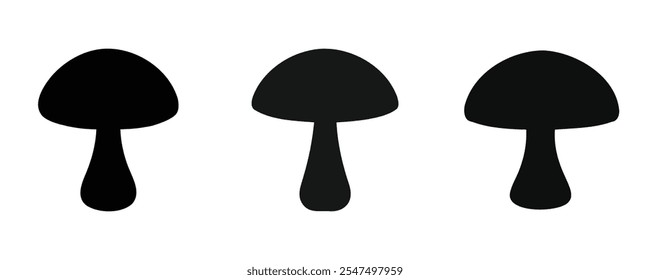 Mushroom Silhouette Set Vector Design
