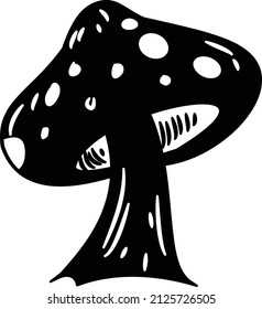 mushroom silhouette vector art flat