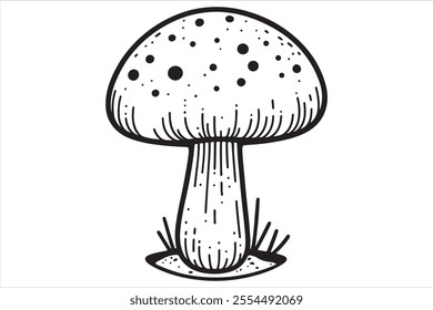 mushroom silhouette vector design . this is a editable file .