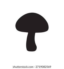 Diseño plano del Vector de la silueta de la seta en el fondo blanco.