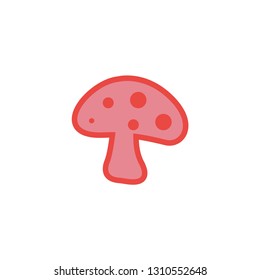 Mushroom Silhouette Vector icon design color full cartoon template