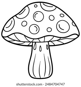 Mushroom Silhouette vector illustration black and white