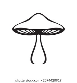 Mushroom Silhouette Vector Illustration On a White Background 