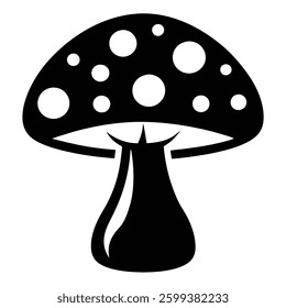 Mushroom silhouette vector on white background