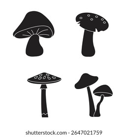 mushroom silhoutte vector art design illustration