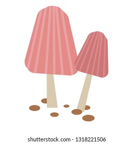 mushroom simple color illustration. Icon, graphic symbol, part of image design , forest wildlife related items