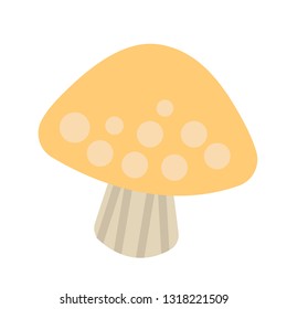 mushroom simple color illustration. Icon, graphic symbol, part of image design , forest wildlife related items