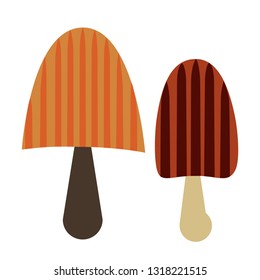 mushroom simple color illustration. Icon, graphic symbol, part of image design , forest wildlife related items