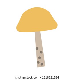 mushroom simple color illustration. Icon, graphic symbol, part of image design , forest wildlife related items