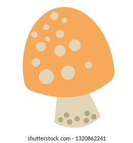 mushroom simple color illustration. Icon, graphic symbol, part of image design , forest wildlife related items