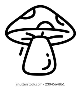 Mushroom Simple Line Icon Logo Symbol
