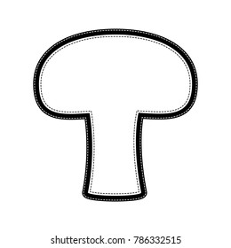 Mushroom simple sign. Vector. Flat style black icon on white.