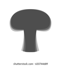 Mushroom simple sign. Vector. Gray icon shaked at white background.