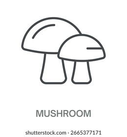 Cogumelo simples estilo design contorno símbolo ilustração