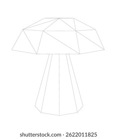 Mushroom simple wireframe. Vector illustration