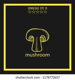 mushroom sketch vector icon