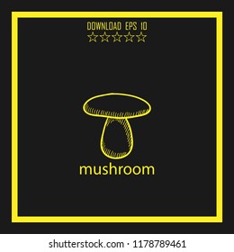 mushroom sketch vector icon