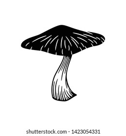 Mushroom sketch vector illustration. Mushroom Linework graphic.