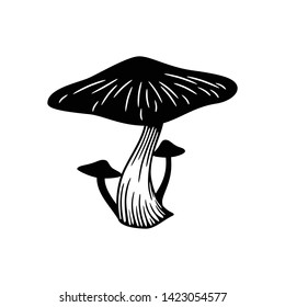 Mushroom sketch vector illustration. Mushroom Linework graphic.