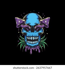 Mushroom skull vector art designs