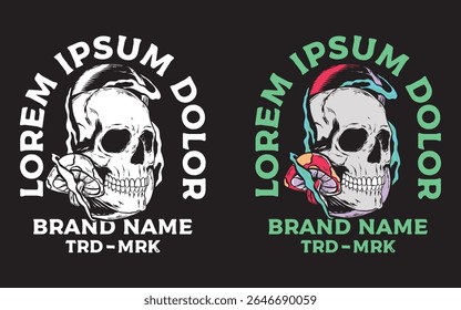 Mushroom skull vector t shirt design